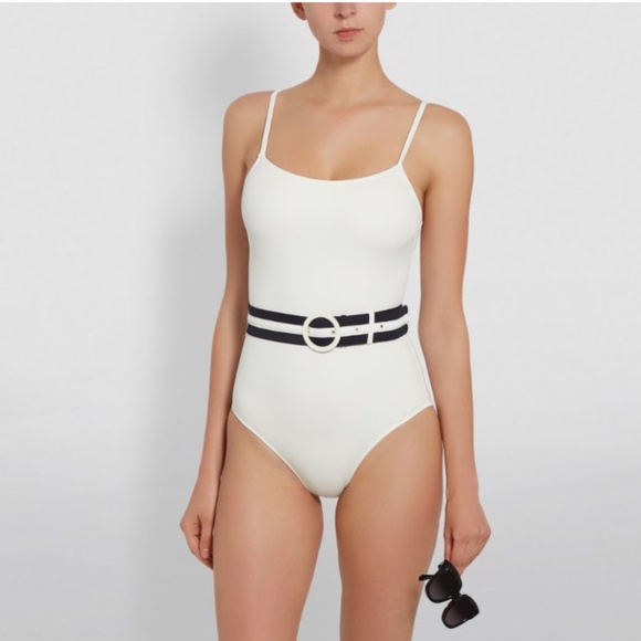 SOLID & STRIPED Nina Belted Swimsuit cream - Picture 2 of 12